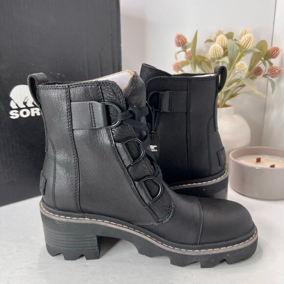 Sorel Joan Now Lace Up Waterproof Boot Black NL5035-010 Women's 7.5 Tried On - Picture 6 of 10